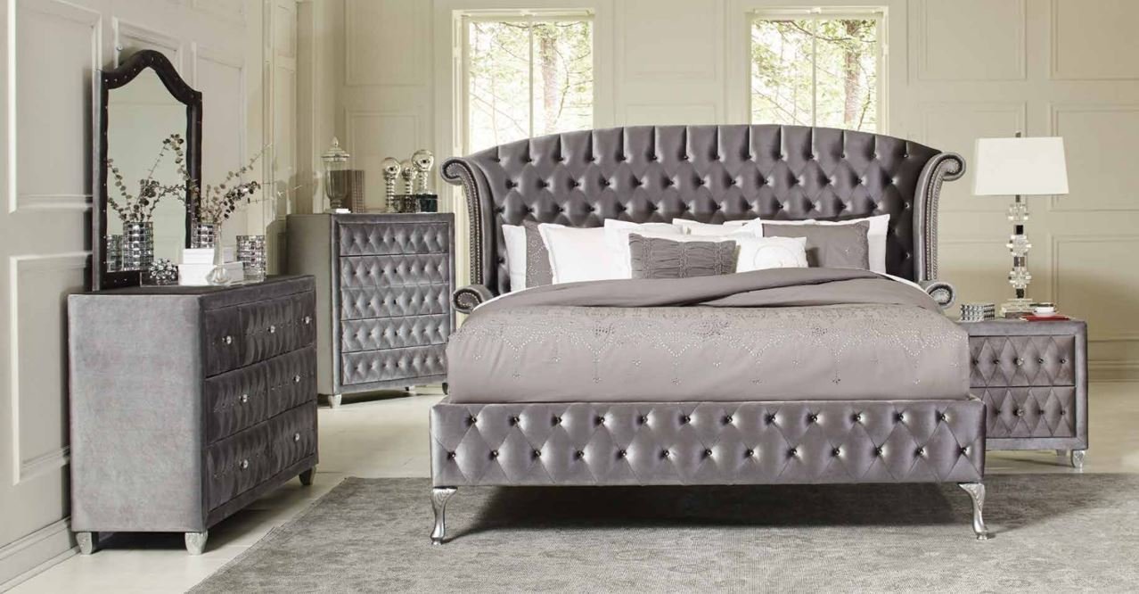 Diamond Palace Gray Bedroom Set King