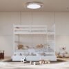 BB31 Full/Full Bunk Bed w/Twin Trundle White